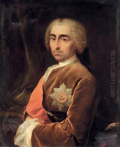 Portrait Of A Gentleman, Possibly Henry Calthorpe Oil Painting by Carle van Loo