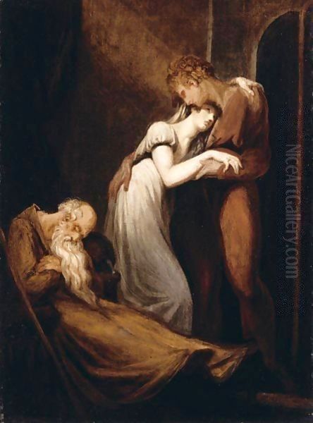 Huon And Amanda With The Dead Alphonso Oil Painting by Johann Henry Fuseli