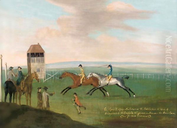 A Matched Race Between Mr Fortescue's Ireland And The Duke Of Bridgewater's England At Newmarket Heath, 1759 Oil Painting by Francis Sartorius