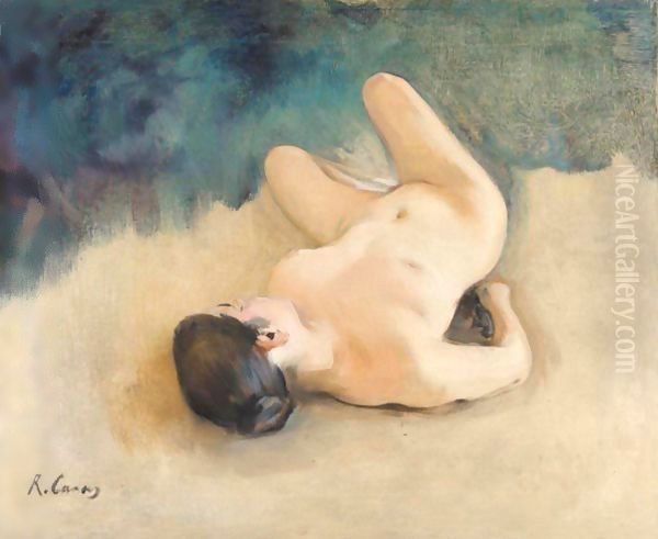 Desnudo (Nude) Oil Painting by Ramon Casas Y Carbo