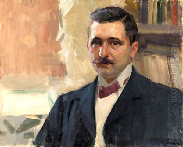 Retrato Del Pintor D. Felipe Abarzuza (Portrait Of The Painter D. Felipe Abarzuza) Oil Painting by Joaquin Sorolla Y Bastida