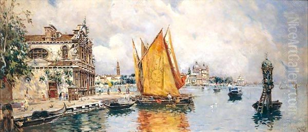 Capricho Veneciano (Venetian Capriccio) Oil Painting by Antonio Maria de Reyna