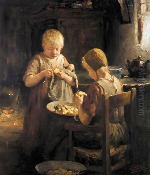 Preparing The Meal Oil Painting by Evert Pieters