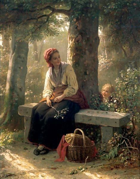 Hide And Seek Oil Painting by Meyer Georg von Bremen