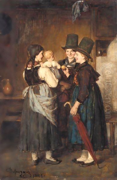 The Centre Of Attention Oil Painting by Franz Von Defregger