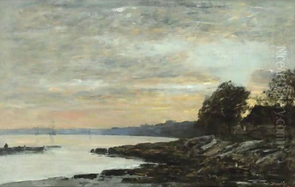 Rade De Brest, Baie De Camfrout, Quai Des Kerhors Oil Painting by Eugene Boudin