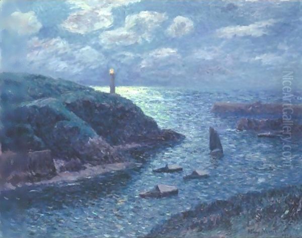 Le Port De Doelan Effet De Nuit Oil Painting by Henri Moret