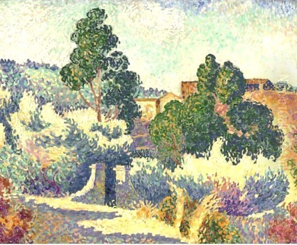 Paysage De Bormes Oil Painting by Henri Edmond Cross