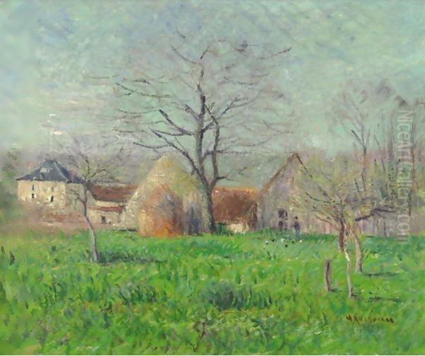 Prairie A L'Entree D'Un Village Oil Painting by Gustave Loiseau