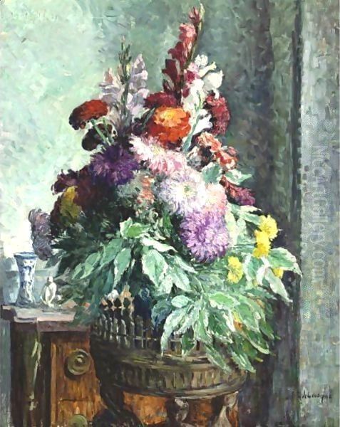 Interieur Au Bouquet De Fleur Oil Painting by Henri Lebasque