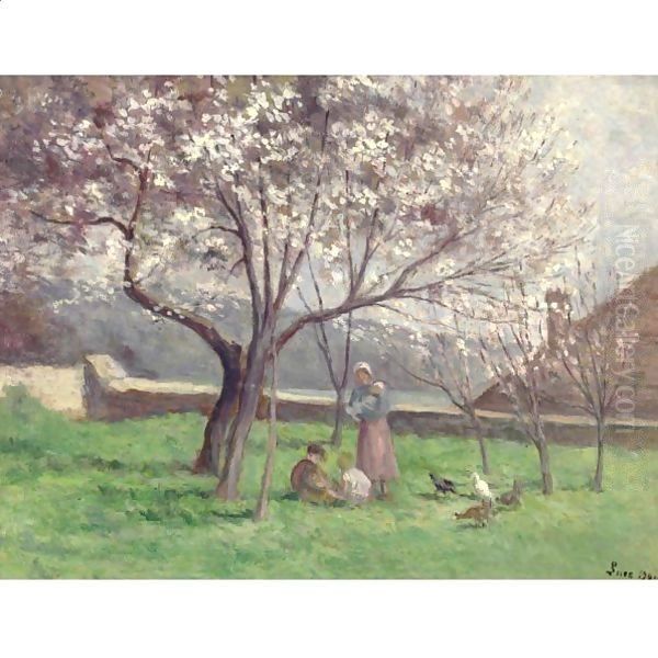 Rolleboise, Jardin Au Printemps Oil Painting by Maximilien Luce