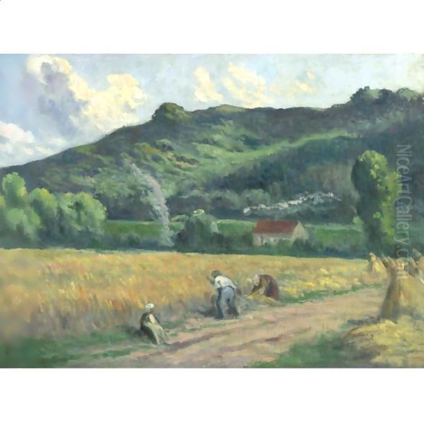 La Moisson Oil Painting by Maximilien Luce