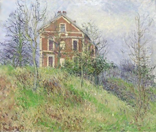 La Maison Rouge A Port Marly Oil Painting by Gustave Loiseau