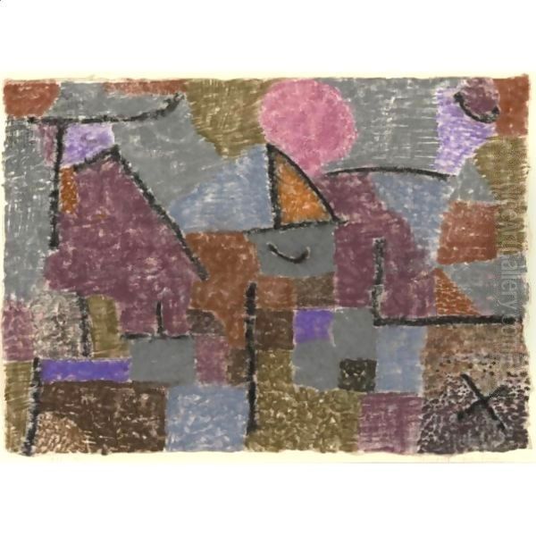 Scenerie Bei Pasch (Scenery Near Pasch) Oil Painting by Paul Klee