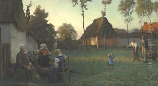 Le Dernier Rayon Oil Painting by Jules Breton