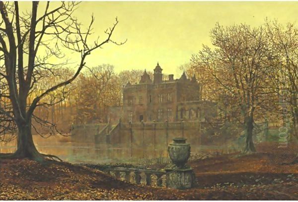 A Country Estate In Autumn Oil Painting by John Atkinson Grimshaw