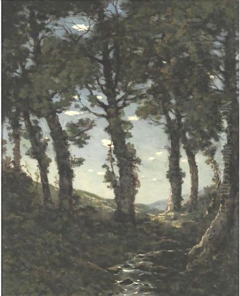 Wooded Landscape With A Stream Oil Painting by Henri-Joseph Harpignies