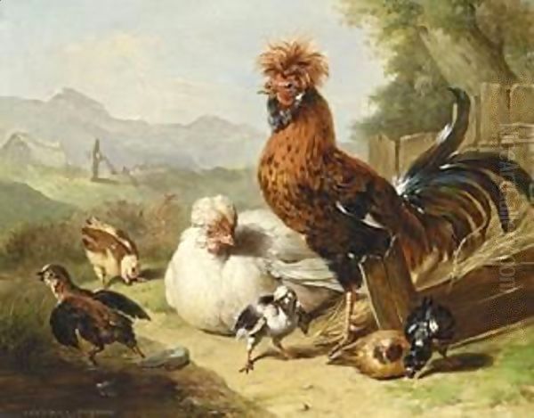 The Rooster A´s Family Oil Painting by Adriana-Johanna Haanen