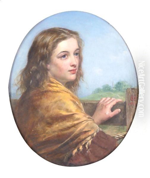 Girl With Shawl Oil Painting by Henry Nelson O'Neil