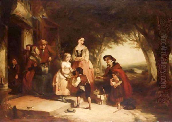 The Benevolent Cottagers Oil Painting by Thomas Falcon Marshall