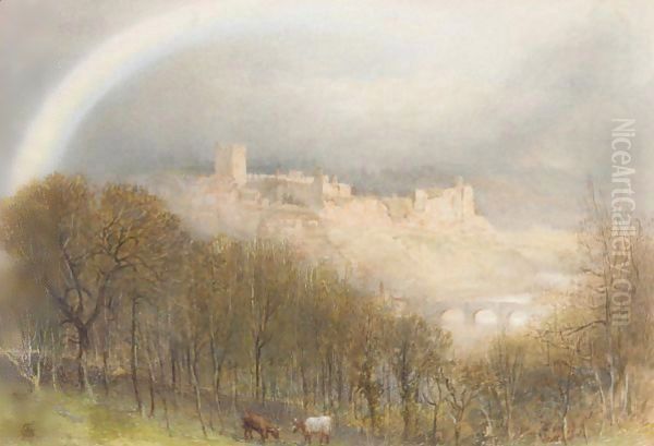 Across The Swale, Richmond, Yorkshire Oil Painting by Albert Goodwin