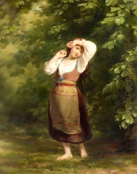 Poesie Oil Painting by Fritz Zuber-Buhler