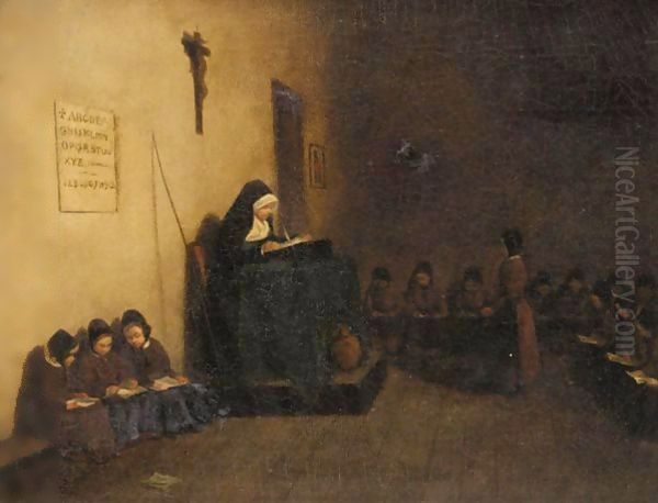 The Convent Schoolroom Oil Painting by Francois Bonvin