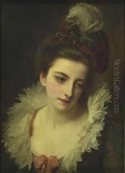 Pensive Beauty Oil Painting by Gustave Jean Jacquet