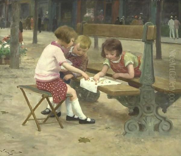 A Game In The Park Oil Painting by Victor-Gabriel Gilbert