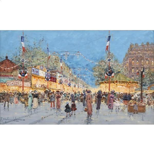 Foire Aux Paris D'Epices - La Nation Oil Painting by Eugene Galien-Laloue