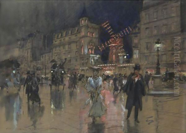 Le Moulin Rouge Oil Painting by Georges Stein