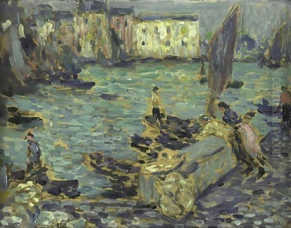 Le Port De Peche Oil Painting by Henri Eugene Augustin Le Sidaner