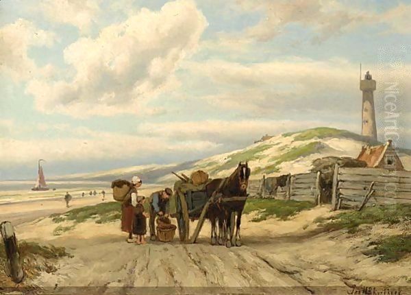 Returning Home Oil Painting by Johannes Hermann Barend Koekkoek