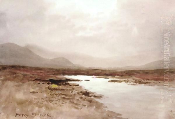 Sunlight Over Bog, Ireland Oil Painting by William Percy French