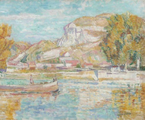 The Seine At Vernon Near Paris Oil Painting by Edgar Rowley Smart