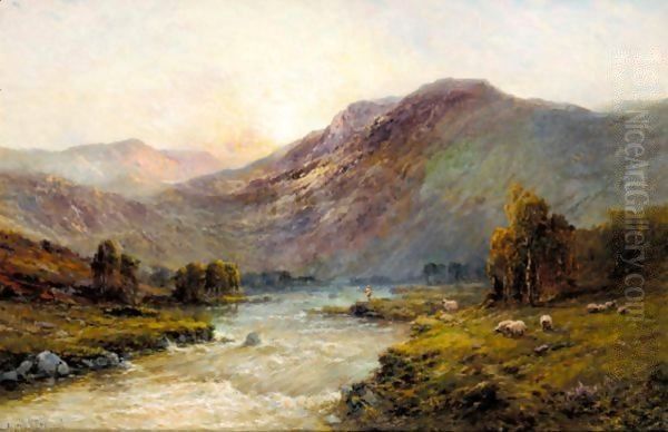 Near Dunkeld 3 Oil Painting by Alfred de Breanski