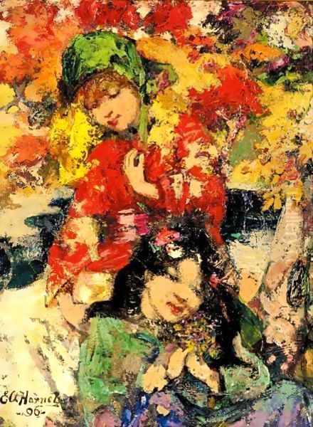 Flowers Of Japan Oil Painting by Edward Atkinson Hornel