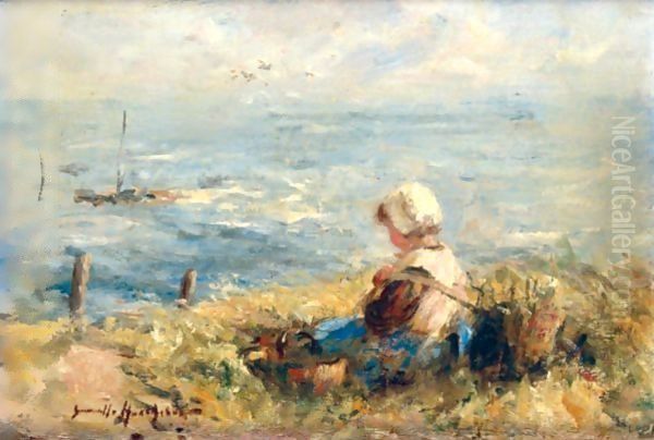 On The Dunes Oil Painting by Robert Gemmell Hutchison