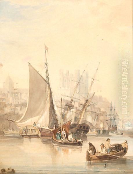 Harbour Scenes Oil Painting by Samuel Owen