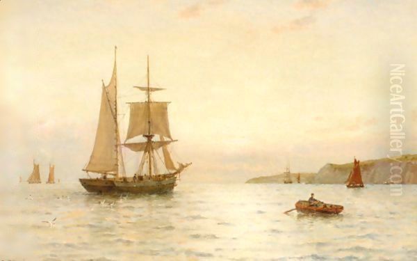 Port Enyon Bay, South Wales Oil Painting by George Stanfield Walters