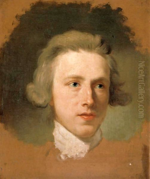 Portrait Sketch Of The Head Of A Young Man Oil Painting by Anton Raphael Mengs