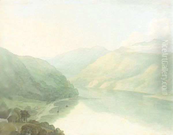 View Of Loch Long From A Hill Near Arrochar, Scotland Oil Painting by John White Abbott