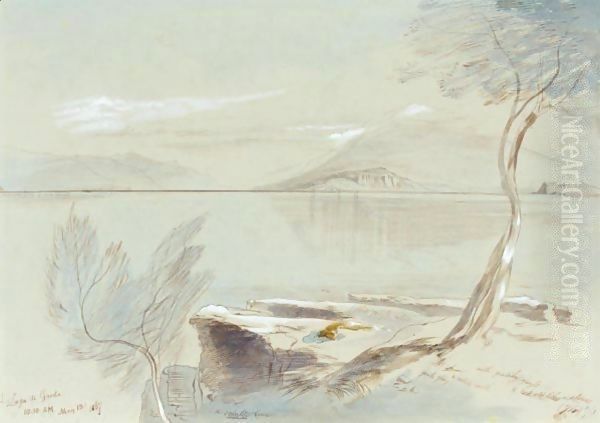 Lake Garda, Italy 2 Oil Painting by Edward Lear