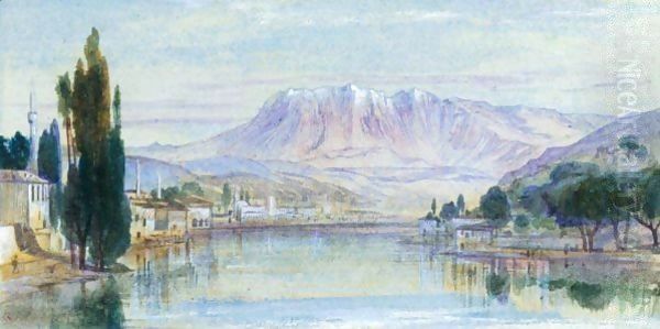 View Of Mount Tomohrit, Albania Oil Painting by Edward Lear