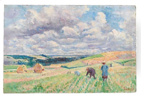 Les Enfants Aux Champs Oil Painting by Maximilien Luce