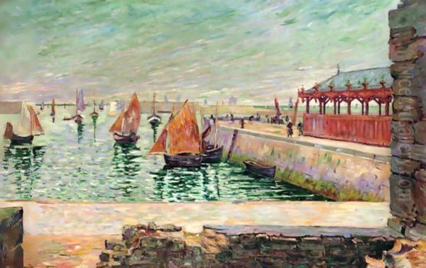 Port-En-Bessin. La Halle Aux Poissons Oil Painting by Paul Signac