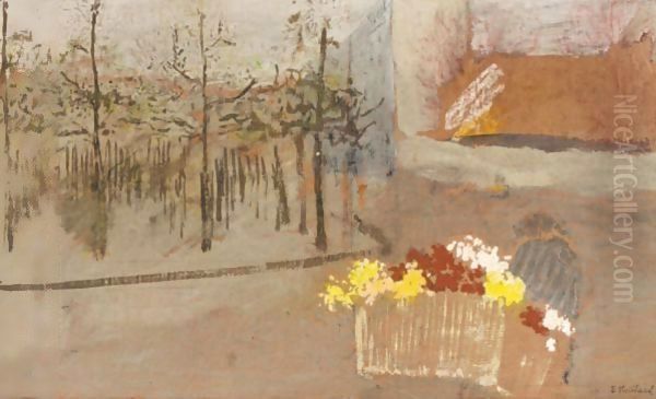 La Bouquetiere Oil Painting by Jean-Edouard Vuillard