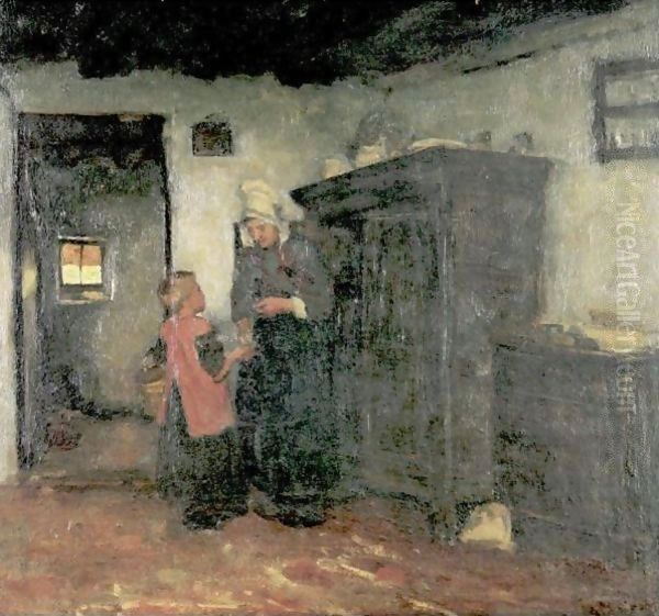 Peasant Interior Oil Painting by Albert Neuhuys