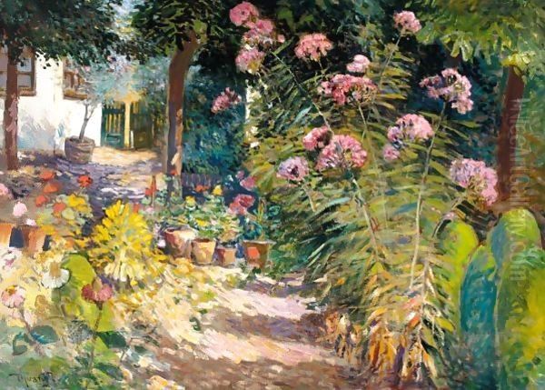 The Garden Path Oil Painting by Ignac Ujvary