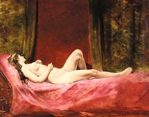 L'Odalisque Oil Painting by Jules-Elie Delaunay